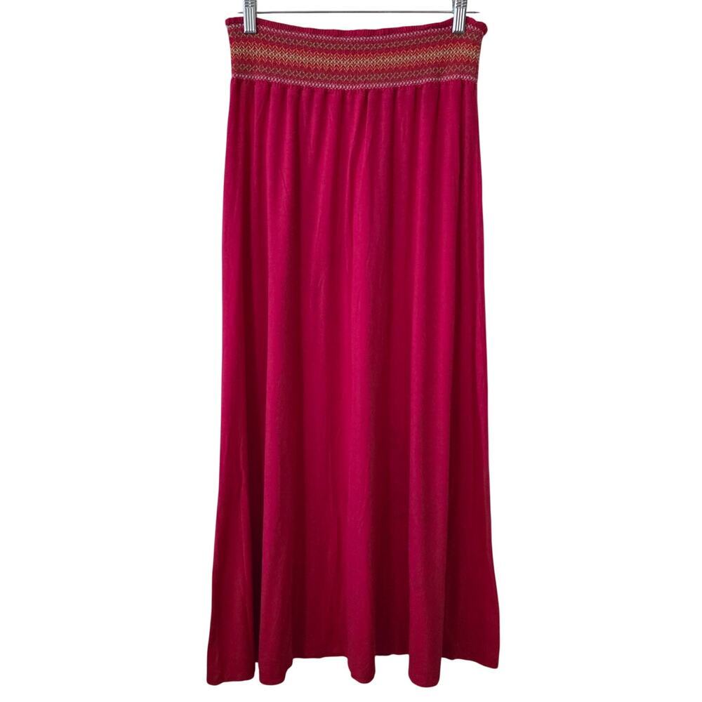 Cato Pink Maxi Skirt with Smocked Elastic Waistband size Medium